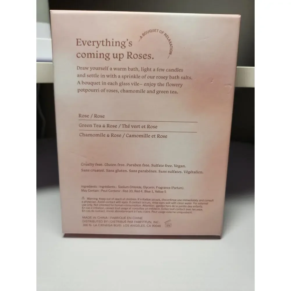 Summer & Rose Relaxing Bath Salts Gift Set Rose Green Tea Chamomile 6 Vials NIB - Picture 2 of 2